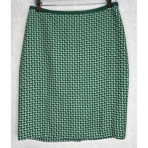 Talbots Women's Green White Tweed Pencil Skirt Size 6P Petite NWT